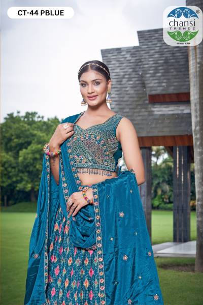 CHANSI TRENDZ CT-44 DESIGNER CHINON LEHENGA CHOLI WHOLESALER IN INDIA